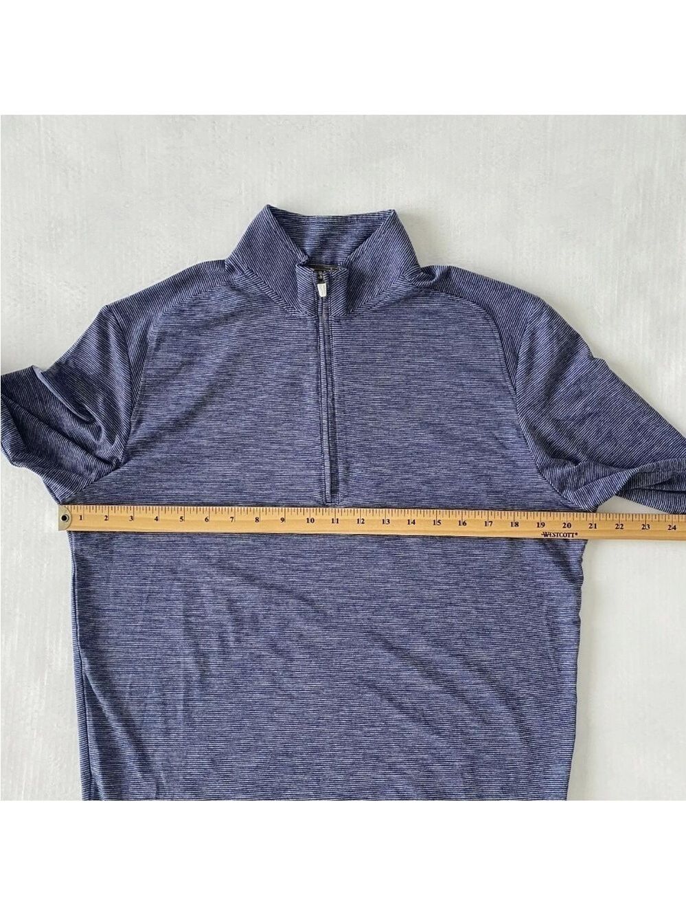 Johnnie-O Vaughn Striped PREP-Formance 1/4 Zip Pullover Mens S in Twilight Blue - Picture 9 of 10